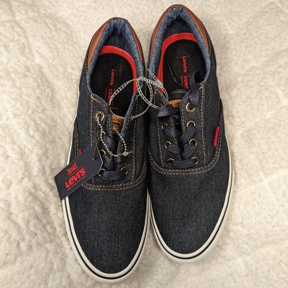 NWT Levi's Denim Leather Accent Sneakers Size 9W - Picture 4 of 6